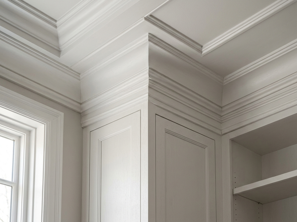 White molding cabinetry