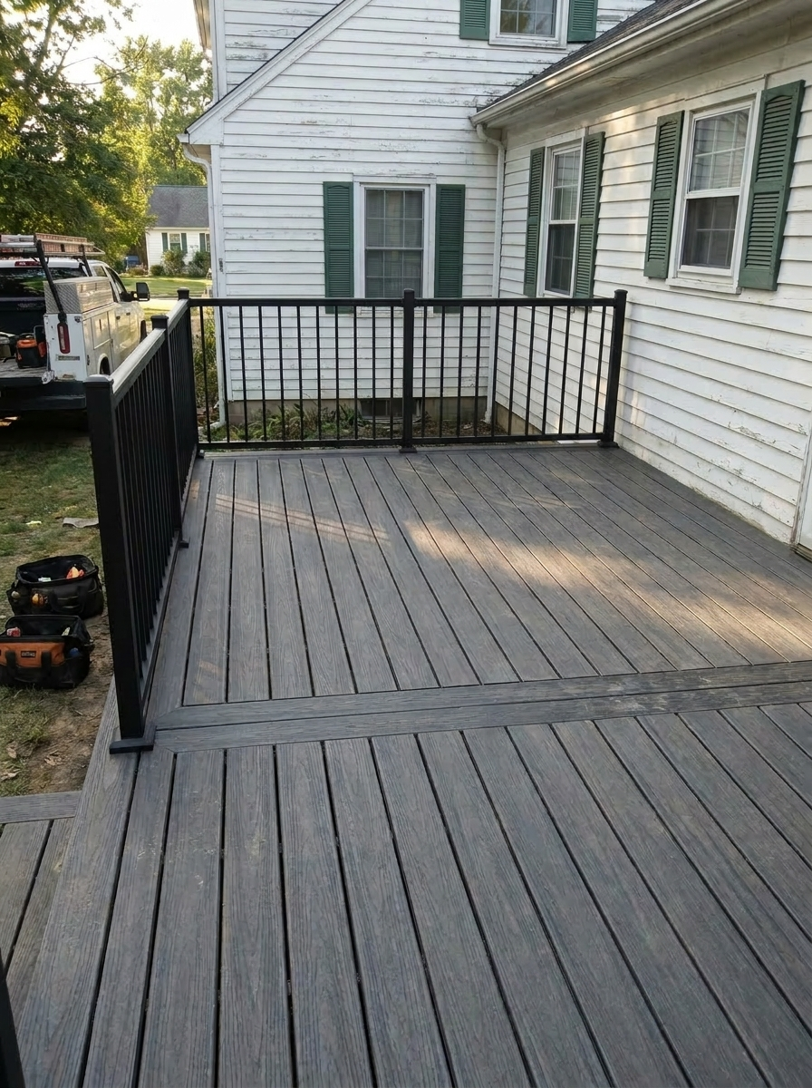 Composite wood deck
