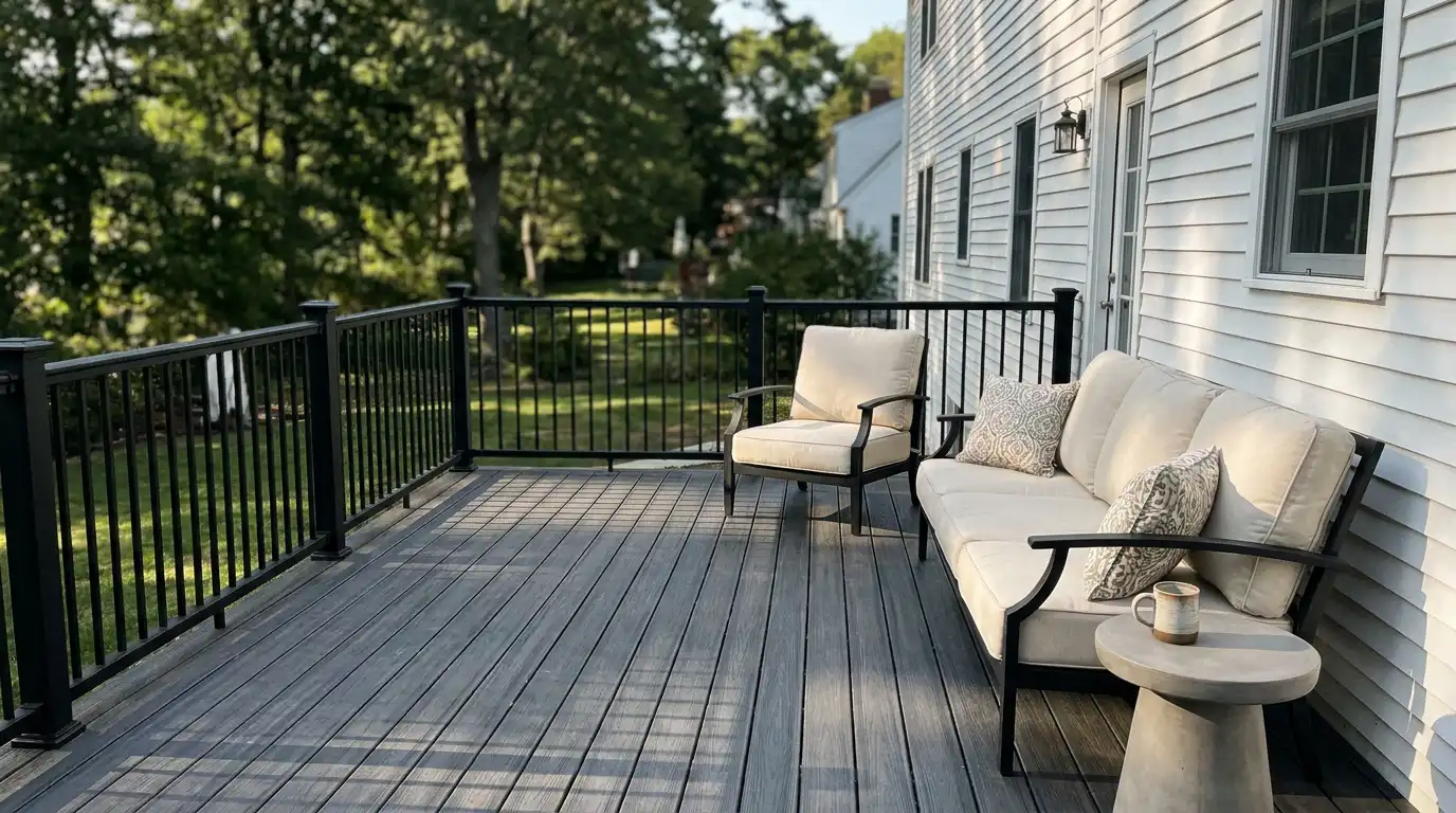 Premium composite deck after Green Dot install, same home